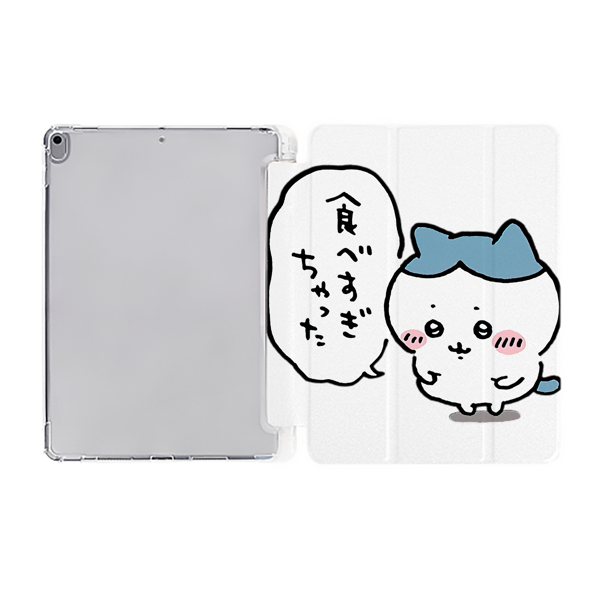 （画像用） ちいかわ ハチワレ Chii-kawa hachiware IPad ケース ペン収納付き 三つ折りスタンド PUレザー×シリコン 対応機種9.5/10.5/10.9インチ